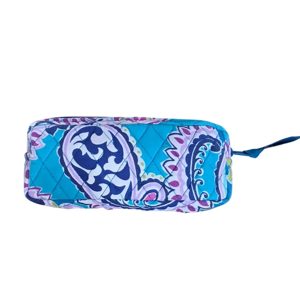 Vera Bradley retired Waikiki Paisley quilted zippered pencil cosmetic bag